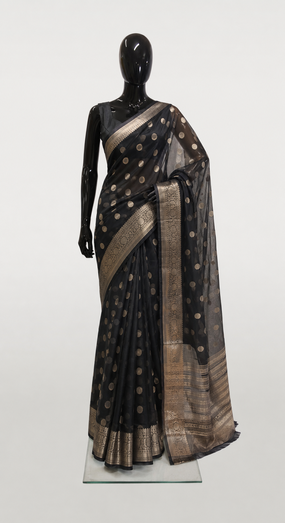 Black Organza Jacquard Saree